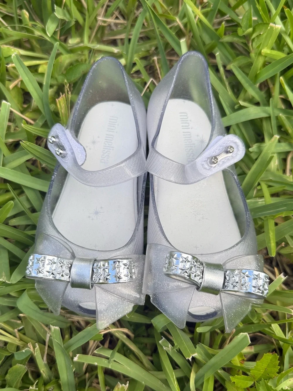 Mini Melissa Silver Bow Mary Jane Shoes for Girls